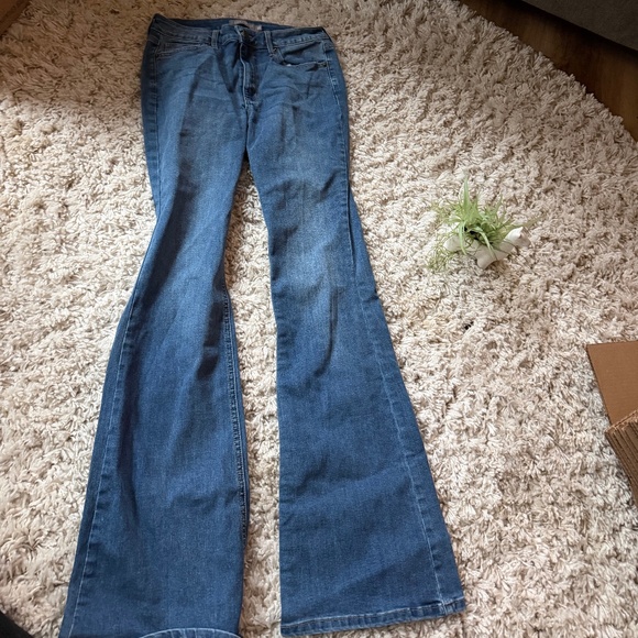 Cruel Denim Denim - Classic Cruel dark wash patterned y2k Blue Boot Cut Women's Jeans your style wit